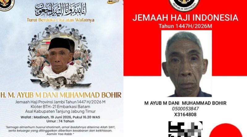 Jelang Kepulangan ke Tanah Air, Jemaah Haji Asal Kabupaten Tanjung Jabung Timur Wafat di Madinah Jelang Kepulangan ke Tanah Air, Jemaah Haji Asal Kabupaten Tanjung Jabung Timur Wafat di Madinah